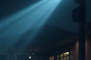 星轨尽头的邮差封面，深蓝星轨与邮差剪影